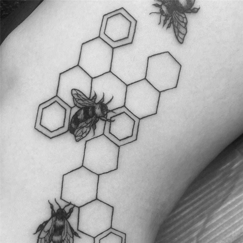 bee honeycomb tattoo