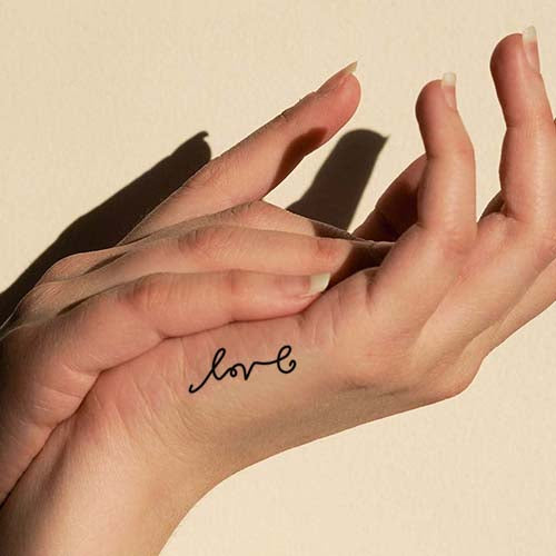 love tattoo wrist