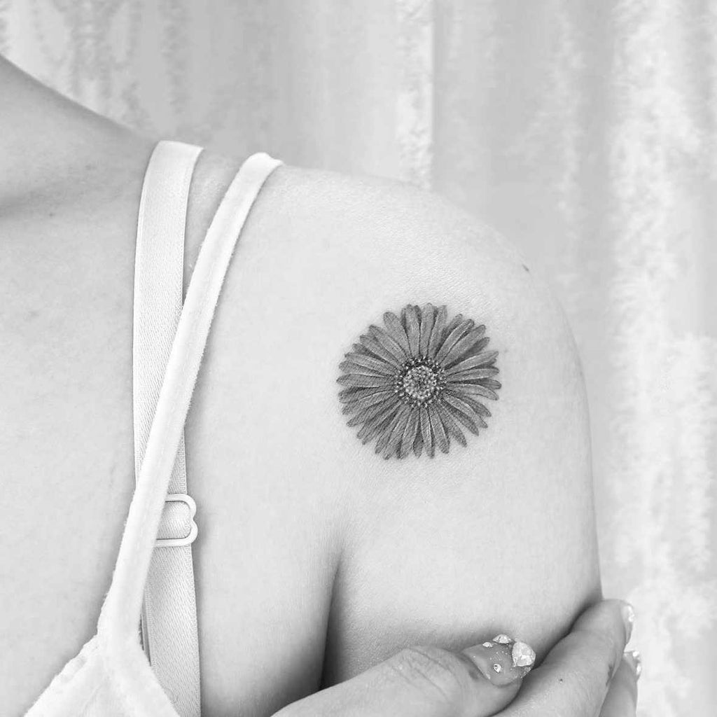 Premium Vector | September flower tattoo design aster flower singleline art  aster flower wall decoration