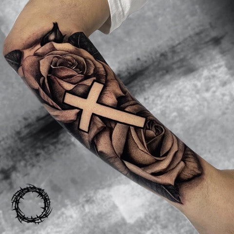 Rose tattoo sleeve 🌹 | Cool forearm tattoos, Rose tattoos for men, Tattoo  sleeve designs