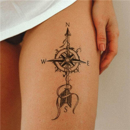 Buy Compass Tattoo Design White Background PNG File Download High  Resolution Online in India - Etsy