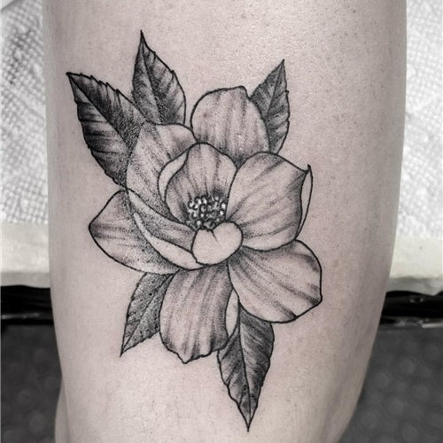Magnolia Flower Tattoo Design by Jenna Marie Rosset