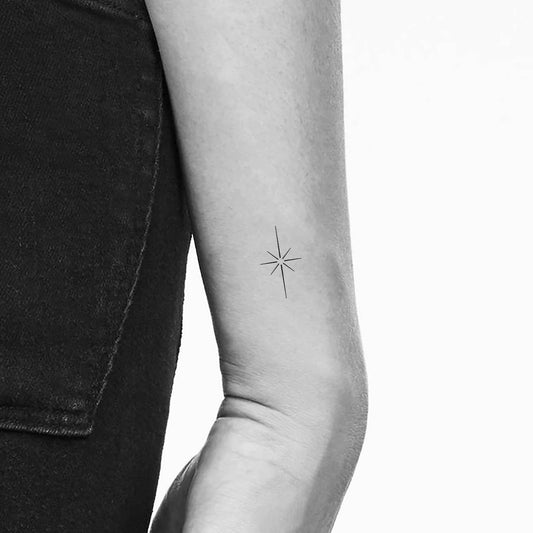 Minimalist north star tattoo on the ankle. | Star tattoos, Simplistic  tattoos, North star tattoos