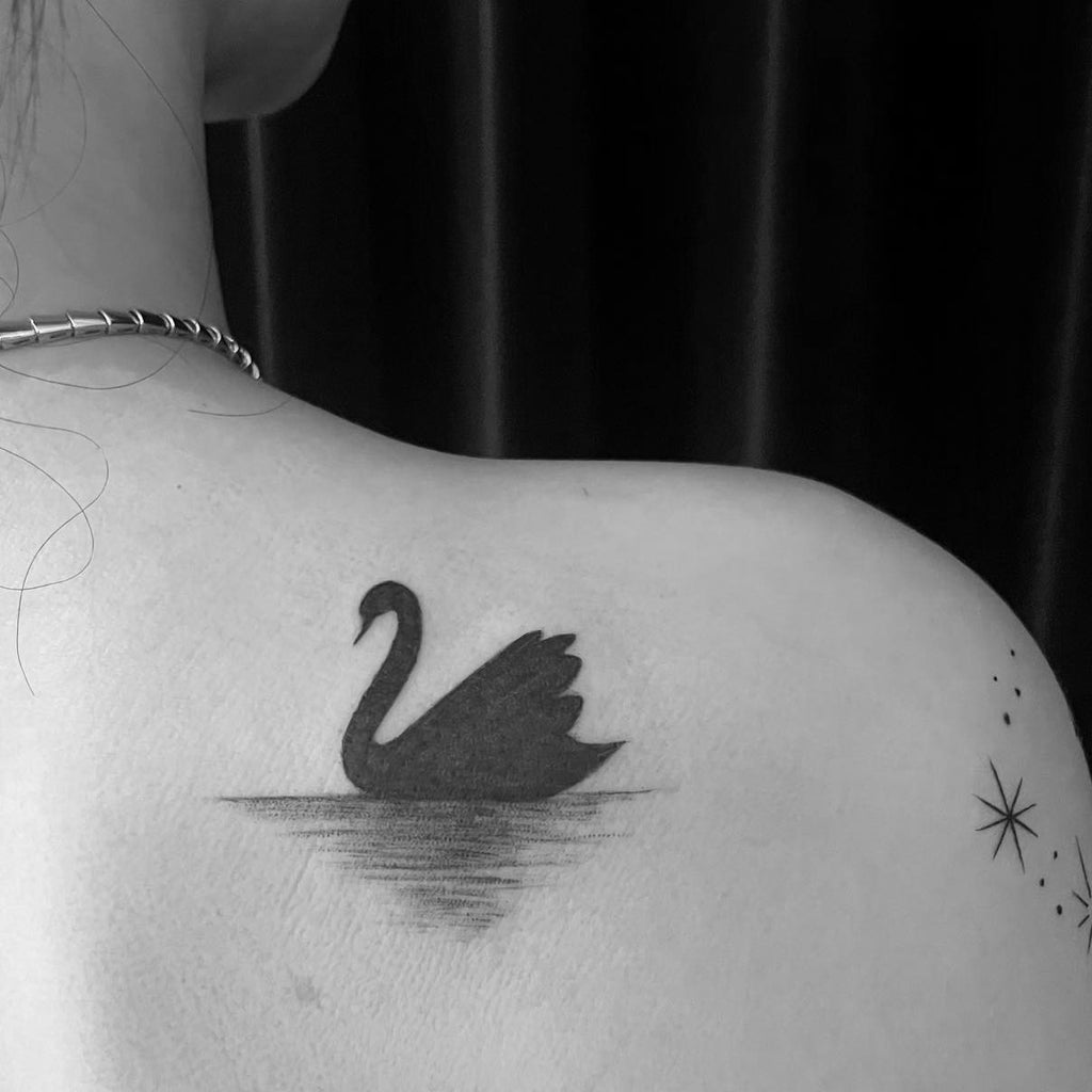 Black Swan Temporary Tattoo Sticker - OhMyTat
