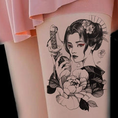 1 antique beauty flower arm tattoo sticker with a size of 12-19 cm
