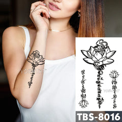Realistic TemporaryTattoos, FakeTemporary Tattoos Black mandala  Tattoo Sticker, Henna Tribal Totem Tatoo  Arm , Fake Tattoo for Women