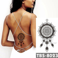 Realistic TemporaryTattoos, FakeTemporary Tattoos Dreamcatcher  Tattoo Sticker, Chest Waist Tribal Totem Tatoo  Arm , Fake Tattoo for Women