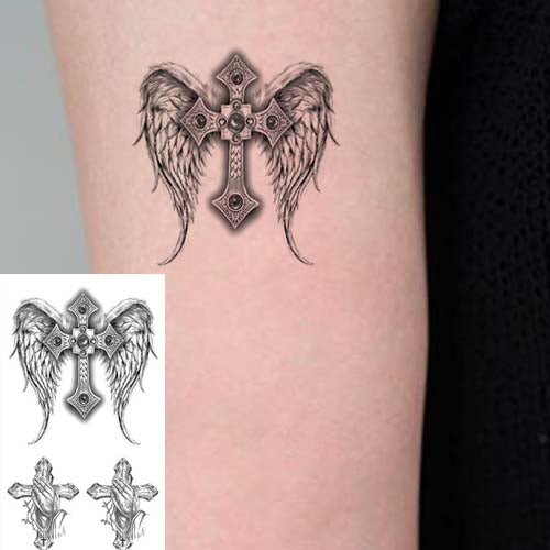 Small 3 Cross Temporary Tattoo