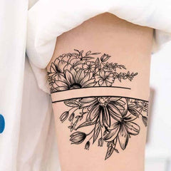 Armband Flower Tattoo - Black Armband Tattoo