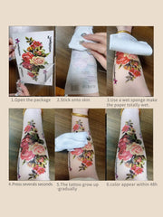 Chest Flower Plum Blossom Tattoo Sticker 1 Sheet Size 12-19 cm