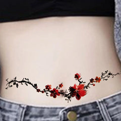 Chest Flower Plum Blossom Tattoo Sticker 1 Sheet Size 12-19 cm