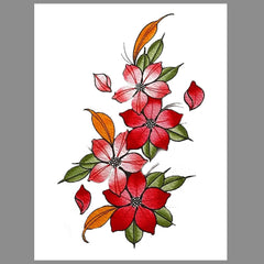 Chest flower cherry blossom arm tattoo sticker 1 size 12-19 cm