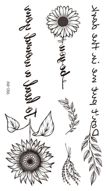 Daisy and Sunflower Quote Spine Tattoos – neartattoos