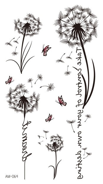 Dandelion Quote Spine Tattoos