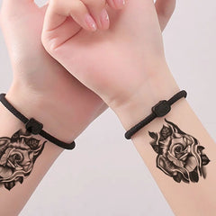English alphabet flower rose tattoo sticker 1 size 12-19cm