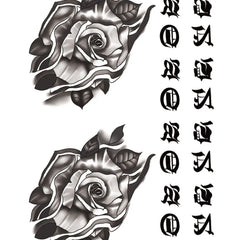English alphabet flower rose tattoo sticker 1 size 12-19cm