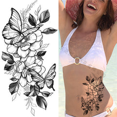 Flower and Butterfly Temporary Tattoos