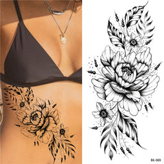 Flower and Fern Temporary Tattoos