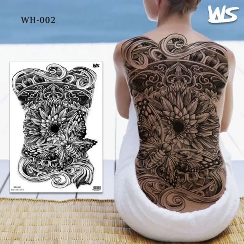 Full Back Flower Tattoo