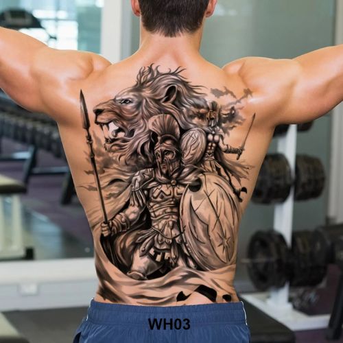 Full Back Tattoo for Men Warrior's Roar