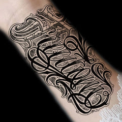 Gothic English alphabet Flower arm tattoo sticker 1 size 12-19cm