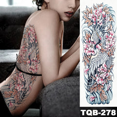 Full Sleeve Temporary Tattoo - Large Full Arm Sleeve Tattoo Japanese Traditional Waterproof Temporary Tatoo Sticker Phoenix Bird Men Women Body Art Tatto