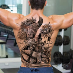 Lion Full Back Tattoo