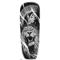 Lion Temporary Sleeve Tattoos
