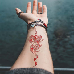 Red Dragon Tattoo - Dragon Temporary Tattoo