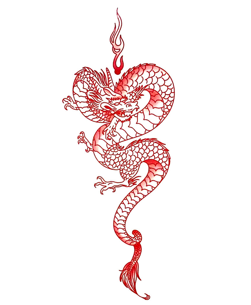 Red Dragon Tattoo - Dragon Temporary Tattoo – Neartattoos