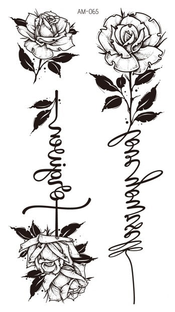 Rose Flower Spine Tattoos 
