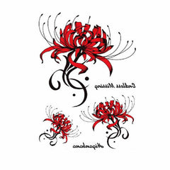 Red Spider Lily Temporary Tattoo