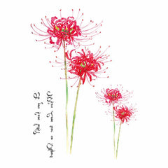 Small Red Spider Lily Temporary Tattoo