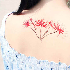 Mini Red Spider Lily Temporary Tattoo