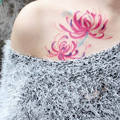 Chest Spider Lily Temporary Tattoo