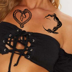 Heart Snake Temporary Tattoo
