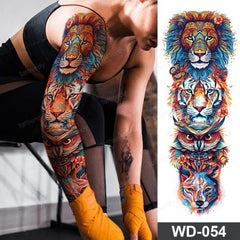 animal full sleeve tattoo