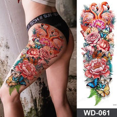 flower side thigh tattoos