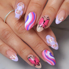 Butterfly Dream Almond Press On Nails