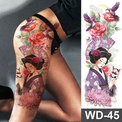 japanese geisha thigh tattoo