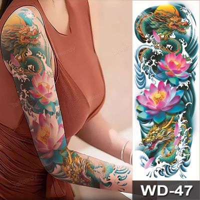 dragon and lotus flower tattoos