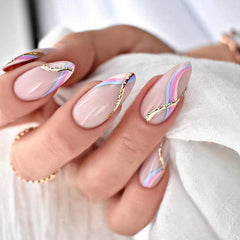 Cute Pastel  Almond Press On Nails