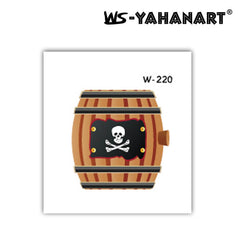 Pirate Themed Temporary Tattoo - Barrel