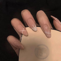 Modern Minimalist Almond Press On Nails