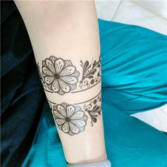 Simple Flower Armband Temporary Tattoo