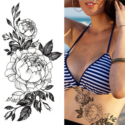 Sketch Flower Temporary Tattoos
