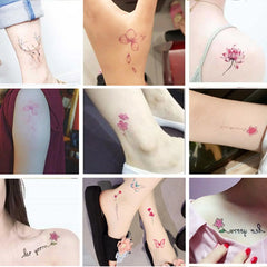 Small fresh ins flower butterfly dolphin English alphabet tattoo stickers 30 pieces, size 10-6cm