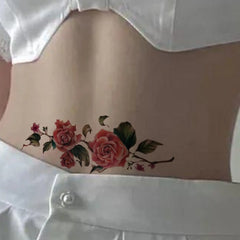 Tattoo sticker for women's chest rose belly covering sticker 1 sheet size 12-19 cm