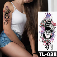 Flower Temporary Tattoos Tiger plum Watercolor translated tattoos lifelike sketch men Tattoo Stickers Body Arm Art waterproof temporary  Tattoo