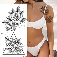 Triangle Flower Temporary Tattoos